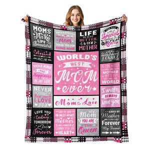 Mother's Day Blanket Gifts for Mom From Daughter Son Best Mom Ever Mothers Day Birthday Gift Plush Blankets Presents for Mama