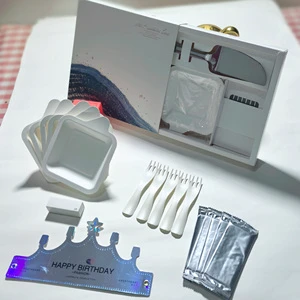 Children's Customizable Logo Disposable Birthday Plastic Tableware Set Modern Cake & Cutlery Tray Set Party Supplies