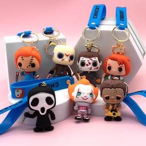 2025 Trending Products Cartoon Pvc 3D Keychain Keyring Personalized Low MOQ Ghost Horror Anime Characters Keychain For Kid
