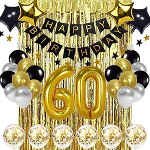60 Happy Birthday Balloons Number 60 Years Old Birthday Party Decorations Adult Anniversary Helium Foil Ballon Sixty