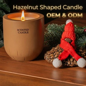 Essential Oil & Natural Soy Wax Blend Acorn Scented Candle Home Decor Ornament for Christmas New Year Gifts
