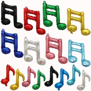 Kid's Cartoon Music Double Note Foil Balloon Children's Birthday Party Concert Decoration Toys Wedding Supplies Note Balloons