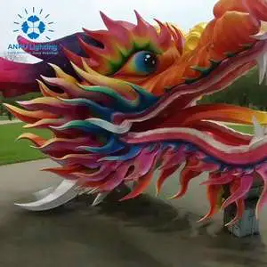 Anpu Lighting Giant Colorful Chinese Dragon Head Lantern Motif Light Outdoor Waterproof ABS Material Home Decoration Landscape