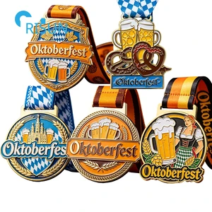 Personalized German Germany Pretzel Bear Fiesta Carnival Oktoberfest Medallion Custom Oktoberfest Medal