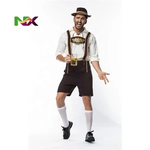 Adult Men Oktoberfest Costume Lederhosen Bavarian Octoberfest German Beer Man Costumes Carnival Halloween Party Costumes
