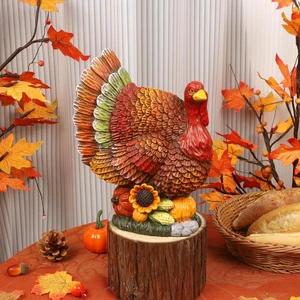 New Product Made Recently Resin Thanksgiving Turkey Figurine Resin Chicken Figurines Ornament Animal Sculpture Garden