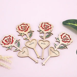 Mother's Day Gifts Mama Rose Engraved Wooden Flowers Table Top Decor for Birthday Wedding Mother's Appreciation Wood Crafts