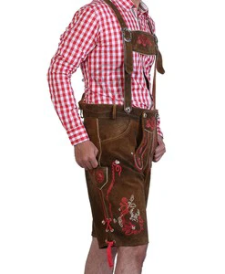 Bavarian Men Herren German Trachten Octoberfest Lederhosen Costume Hot Traditional Leather Bavarian Lederhosen Shorts