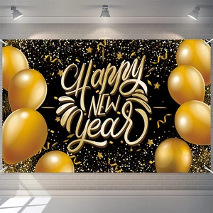 New 2024 Happy New Year Family Atmosphere Decorated New Year Themed Wall Banners