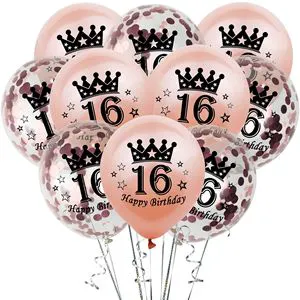 18 30 40 50 60 Adult Birthday Printed Balloon Rose Gold Confetti Balloon Party