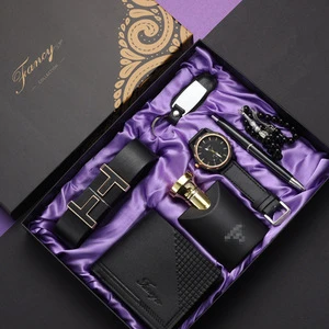 HBC 2026 Customizable High Quality Men's Gift Sets Watch Belt Wallet Corporate Gift Father's Day Valentine's Day Present