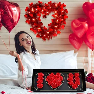 Valentine's Day Gift 2025 Modern Luxury Eco-Friendly Square Rose Flowers in Box with Handcrafted I for You
