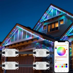 Gouly Permanent Outdoor LED Pixel Light RGBW 24V With Aluminum Track IP68 Waterproof For Christmas Decoration And House Lighting