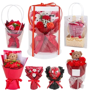 Wholesale Mother's Day Soap Flowers Scented Rose Gift Box Soap Flower Bouquet