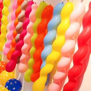 Factory Wholesale 1.5g Children's Toy Latex Balloon Decorative Scenery Thickened Screw Strip-shaped Latex Balloon