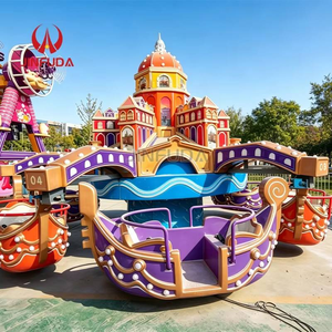Scenic Area Venice Boat Carnival Ride Children Rotating Swing Boat Amusement Equipment