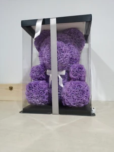 25cm PE Immortal Flower Rose Bear Birthday Gift Qixi Valentine's Day Gift Handmade DiyPE Flower Bear Finished Product