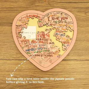 Romantic Love Puzzle Gift, Heart Jigsaw Puzzle With Hidden Message, Couple Valentine Gift