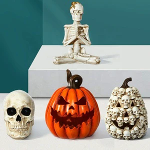Wholesale Resin Halloween Pumpkin Head Decoration for Haunted House Halloween Festival Display Item Funny Gift