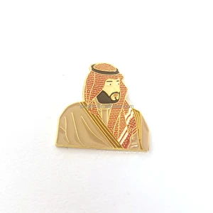 Wholesale Saudi National Day Gift King Shape Soft Enamel Badge in Stock