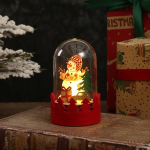 New Product Led Luminous Wooden Ornaments Christmas Gifts Santa Claus Elk Ornaments Christmas Decoration