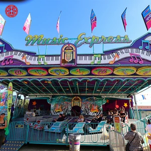 China Manufacturer Amusement Park Attraction Equipment Kids Adults Crazy Music Express Turntable Rides For Sale