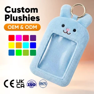 Cute Bunny Shape Super Soft Plush Embroidered Photocard Holder With PP Cotton Filling