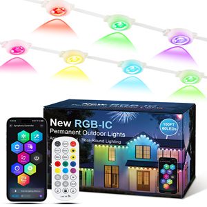 RGB+IC Outdoor Permanent Lights, IP67 Waterproof, App Controlled, DIY Modes For Christmas, Halloween, Holidays & Birthday