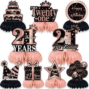 Birthday Decorations for Women Men 10th 16th 21st 30th 40th 50th 60th 70th Birthday Party Centerpieces for Tables Honeycomb