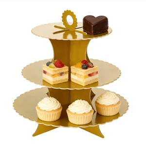 Hot Sale Lanweier Eco-Friendly Disposable Paper Custom Cake Stand Sturdy for Christmas Thanksgiving Valentine's Day Parties