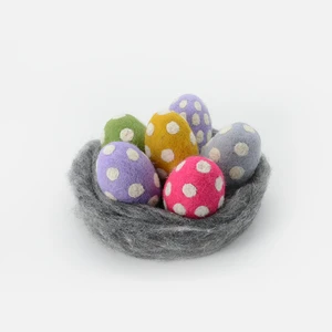 10cm Handmade Dotted Eco-friendly Wool Felt Easter Egg-Kriti Craft High Quality Durable Easter Ball Best Sold Product