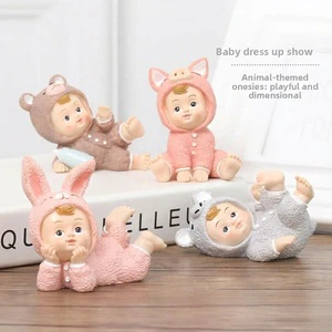 Resin Rabbit Small Ornaments Creative Handmade Cute Animal Home Decorations For Children's Room American Style Wedding Gift
