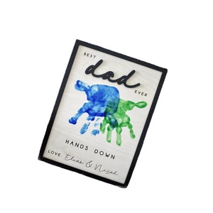 Fathers Day DIY Gift Creative Keepsake Parent Child Souvenir Wooden Handprint Sign