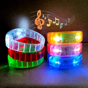 Led Bracelet Sound Activated Music Light Up Bangle Flashing LED Bracelet For Party Favors