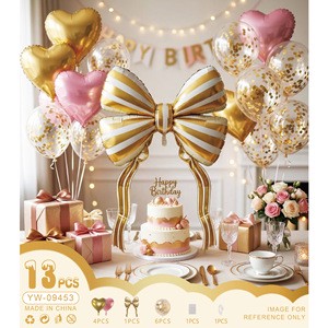 Wholesale Hot Selling Bow Heart Balloon Garland Kit Bow Knot & Heart Foil Balloons Set For Birthday Wedding Party Backdrop Decor