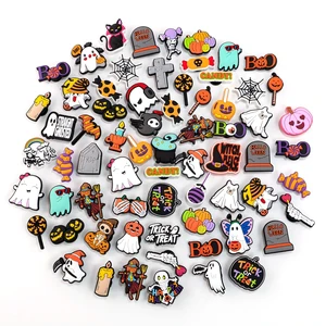 Trending Products Halloween Spooky Shoe Charms Pvc Cartoon Skull Pumpkin Halloween Series Shoe Buckle Charms Accessories 2025