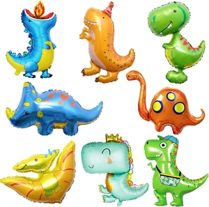 8 Pieces Dinosaur Balloon Children's Dino Balloon Triceratops Dinosaur Helium Balloon for Birthday Party Decorations