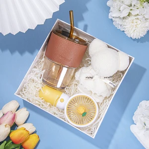 Custom Mothers Day Gift Set Wholesale Ins Style Mug Gift Box with Fan Towel Umbrella Personalized Birthday Present for Women