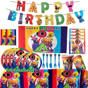 Nice Rainbow Friends Game Kids Birthday Party Decorations Disposable Tableware Cup Plate Napkin Balloons Baby Shower Supplies
