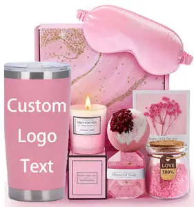 Valentine's Day Luxury Cotton Handmade Spa Gift Set with Customized Printing for Women