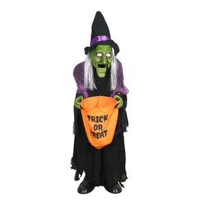 Latest Hot Sale Life Size Halloween Witch with Sound Activation Props Carnival Animatronic Talking Witch Props Decoration