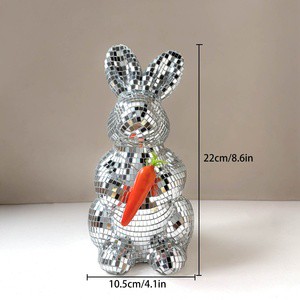 Cross-border Mosaic Glass Easter Disco Rabbit Decoration Ornaments Indoor Party Supplies Home Decor
