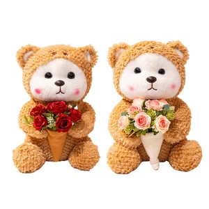 Custom Couple Teddy Bear Plush Toy Soft Stuffed Animal Love Bear Valentine's Day Gift OEM ODM Manufacturer