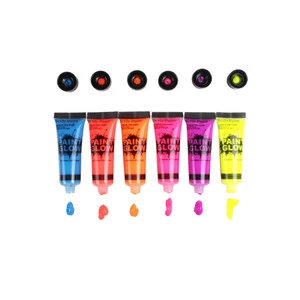 OEN Glow-in-the-Dark Fluorescent Face Paint Kit 28g for Adults for Birthday Parties and Halloween Black Light Use