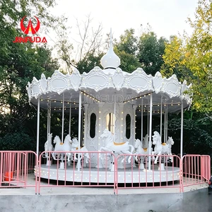 High Quality Carnival Rides for Funfair 16 Seats White Carousel for Children and Adults on Sale