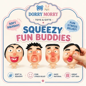 Funny Squishy Fidget Toys Bulk, Fast Rebound Squeeze Mask Figures, Novelty Stress Relief Gag Toys For Adults Kids Party Favors