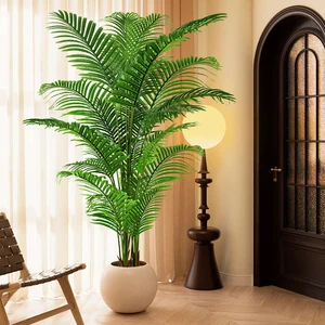 Realistic Large Artificial Palm Tree Potted Simulated Areca Palm for Indoor Home Office Decor Nordic Style Greenery