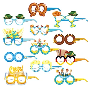 MJ049 Oktoberfest Party Eyeglasses Funny Photo Props Glasses for Oktoberfest German Beer October Festival Party Favors Supplies