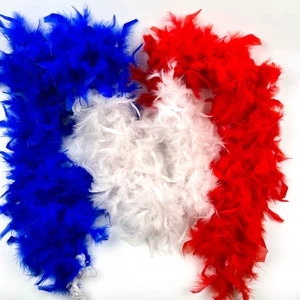 Factory Direct Sale of American Independence Day Red, White and Blue Feather Scarf the Festival Celebrates Feather Scarves