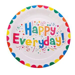 Party Supplies Set Modern Disposable New Birthday Happy Colorful Paper Cups & Plates Festival Gathering Party Items
